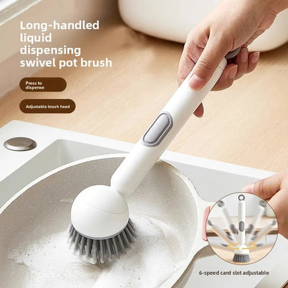 Rotating Soap-Dispensing Pot Brush