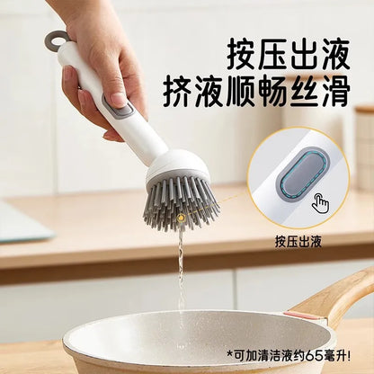 Rotating Soap-Dispensing Pot Brush