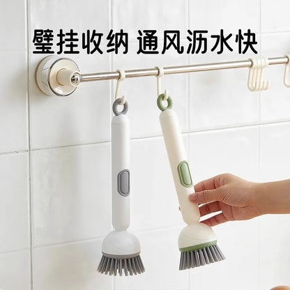 Rotating Soap-Dispensing Pot Brush