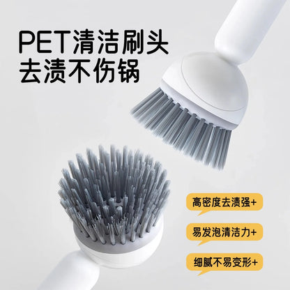 Rotating Soap-Dispensing Pot Brush